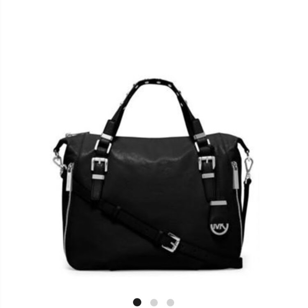 Michael Kors Essex Leather Studded Satchel Handbag